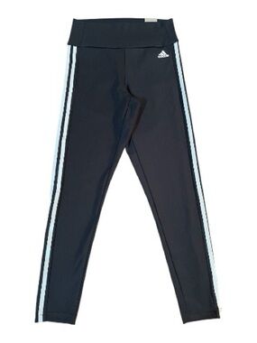 adidas Black Leggings with White Side Stripes - Women’s